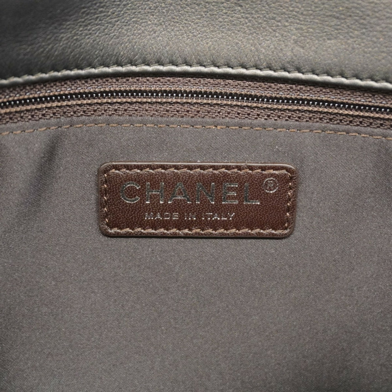 香奈兒女背包，Wild Stitch W 鏈條皮革，灰色-4