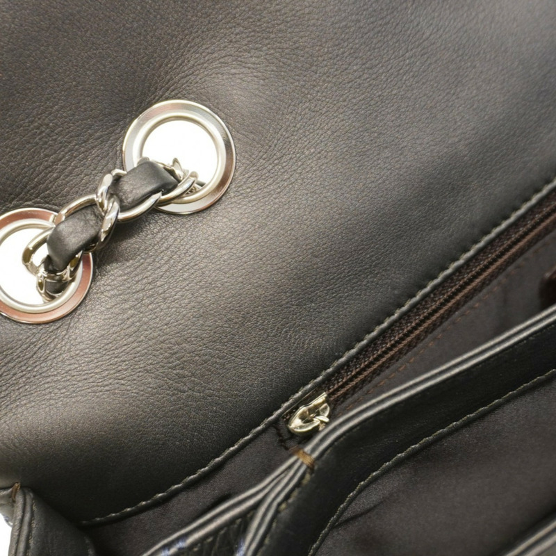 香奈兒女背包，Wild Stitch W 鏈條皮革，灰色-6