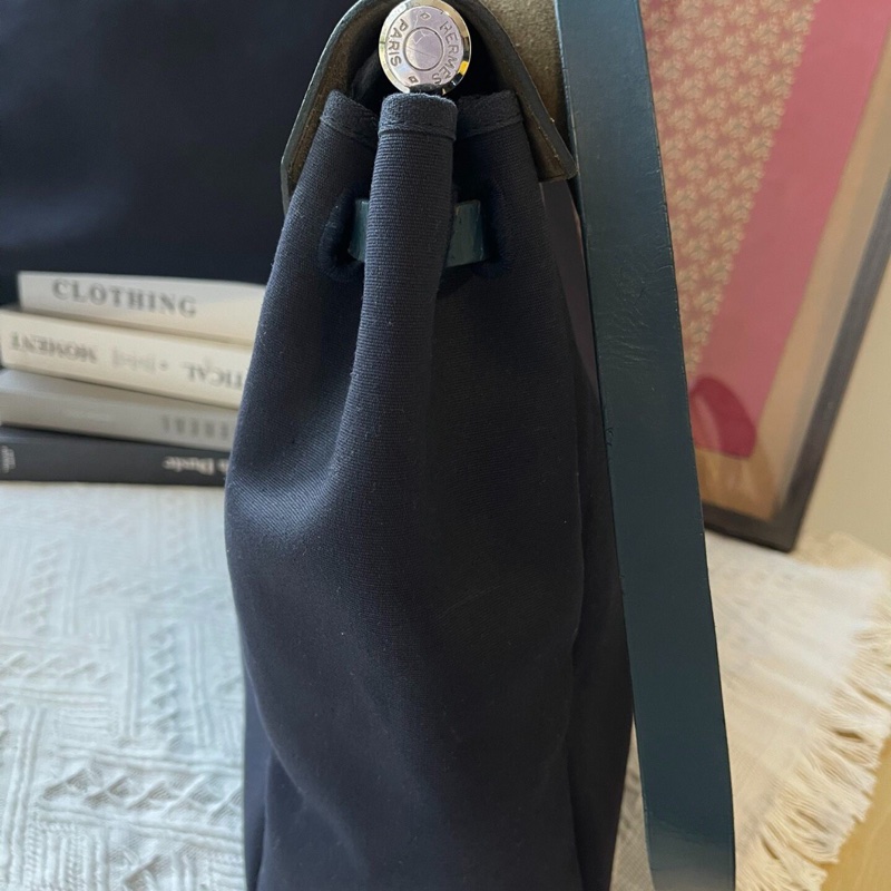 【超級大撿漏💥買到就是賺到❗️全網最低價】愛馬仕Hermes herbag39 藍色 單肩,海軍藍單肩肩/雙肩替換袋-4