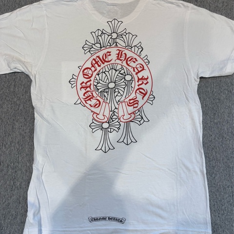 Chrome Hearts 黑紅花 十字T恤 M