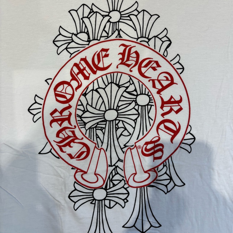 Chrome Hearts 黑紅花 十字T恤 M-1