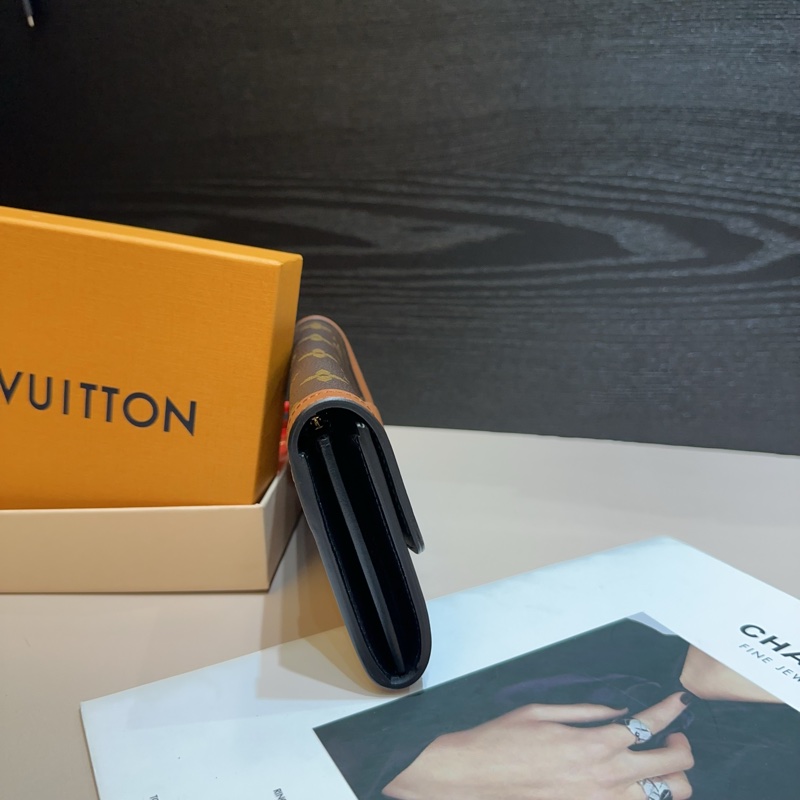 LV 雙色原花金釦達芙妮12卡下蓋長夾-2