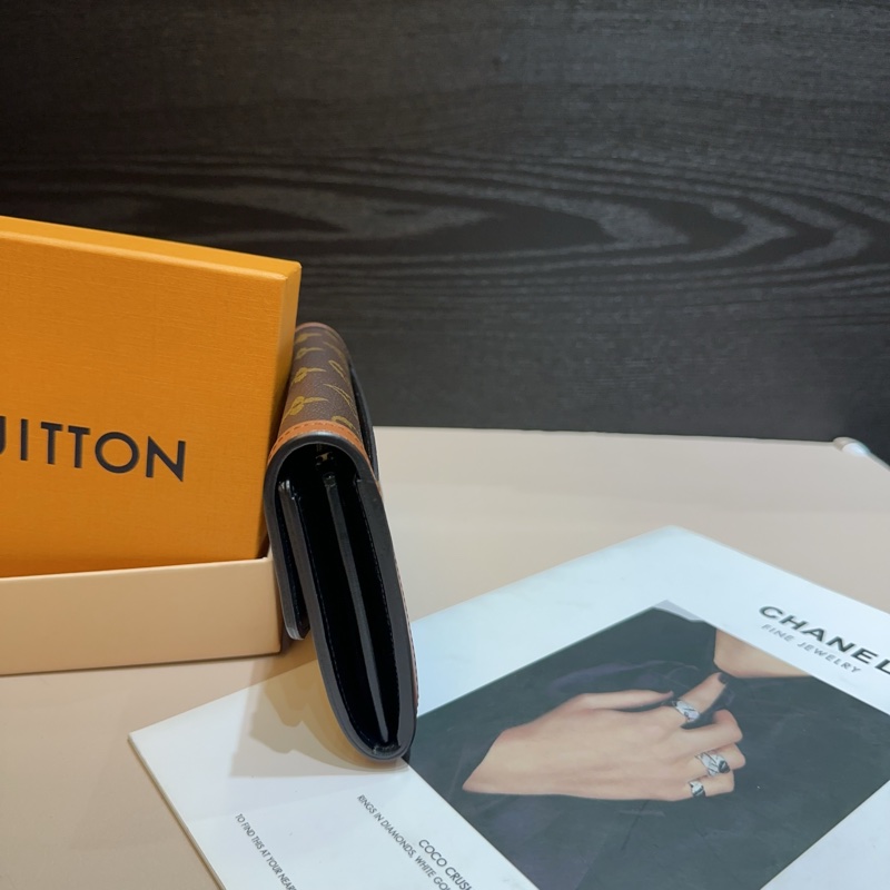 LV 雙色原花金釦達芙妮12卡下蓋長夾-3