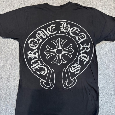 Chrome Hearts 銀色做舊字樣大卷軸 T恤 M