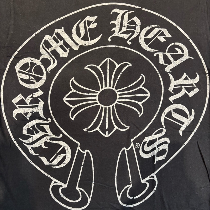 Chrome Hearts 銀色做舊字樣大卷軸 T恤 M-1