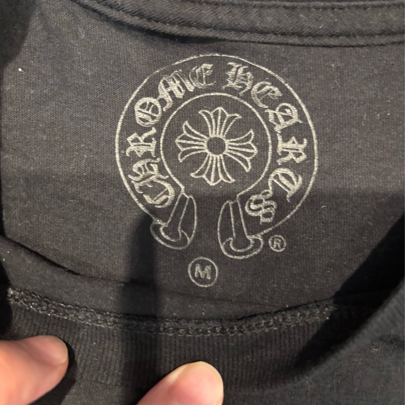 Chrome Hearts 銀色做舊字樣大卷軸 T恤 M-4