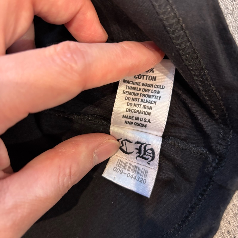 Chrome Hearts 銀色做舊字樣大卷軸 T恤 M-9