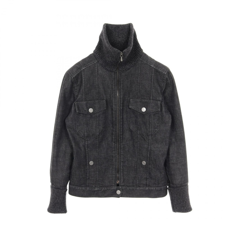 香奈兒牛仔拉鍊外套 P21732W03184 羊毛棉混紡 灰色 二手 女款 #38-0