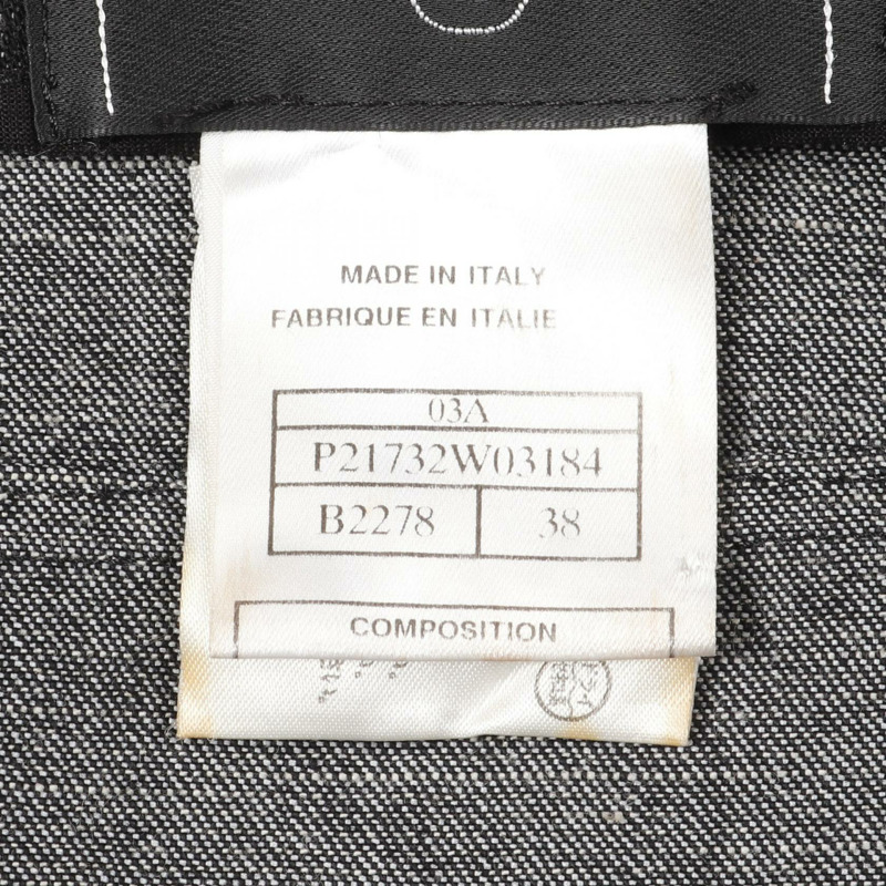 香奈兒牛仔拉鍊外套 P21732W03184 羊毛棉混紡 灰色 二手 女款 #38-4