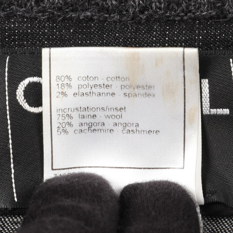 香奈兒牛仔拉鍊外套 P21732W03184 羊毛棉混紡 灰色 二手 女款 #38-5