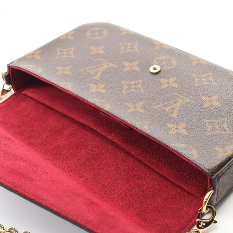 路易威登 Pochette Felicie 單肩包/手提包,塗佈帆布材質,飾有 Monogram 圖案,棕色,M81896-6