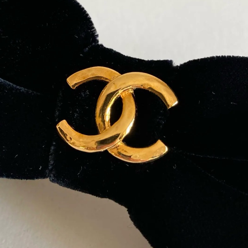 CHANEL 經典復古絨布髮夾 老香/vintage/Jennie-1