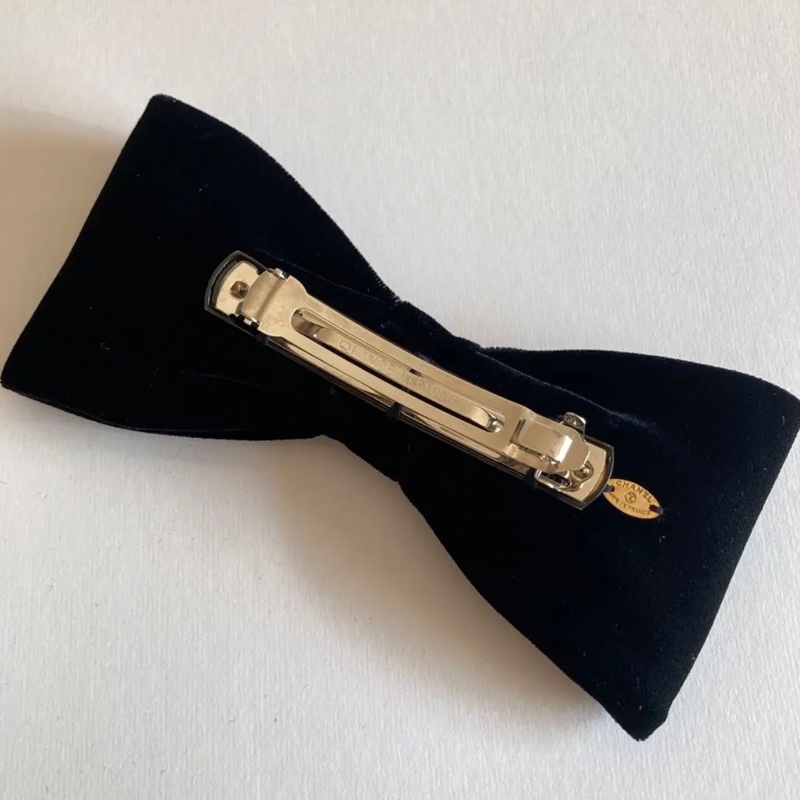 CHANEL 經典復古絨布髮夾 老香/vintage/Jennie-2