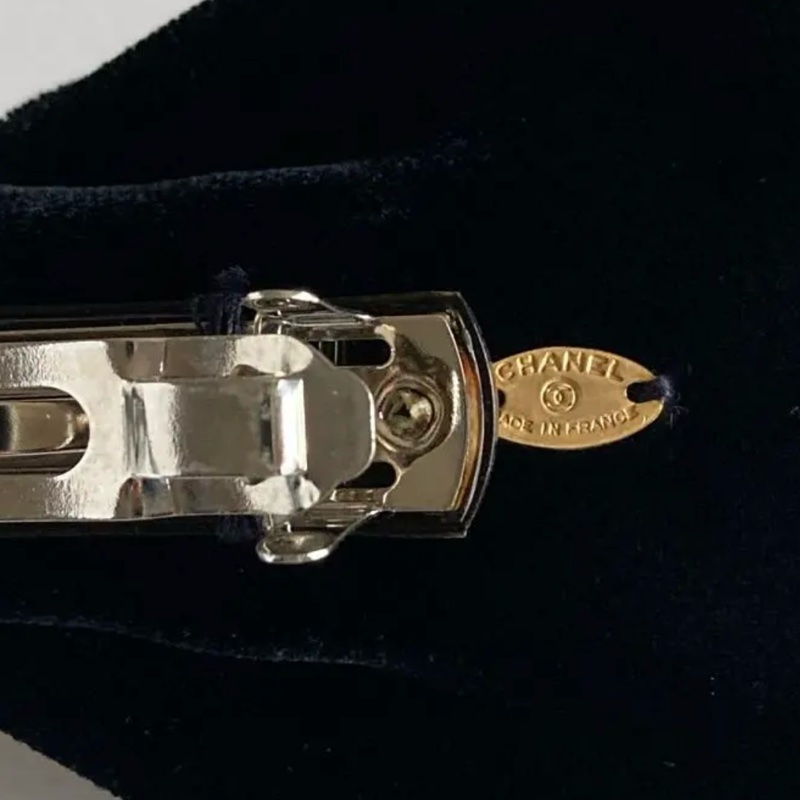 CHANEL 經典復古絨布髮夾 老香/vintage/Jennie-4