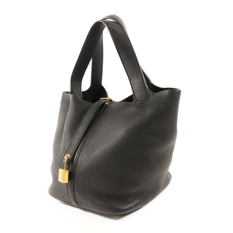 HERMES Clemence皮革Picotin MM金扣手挽袋-2