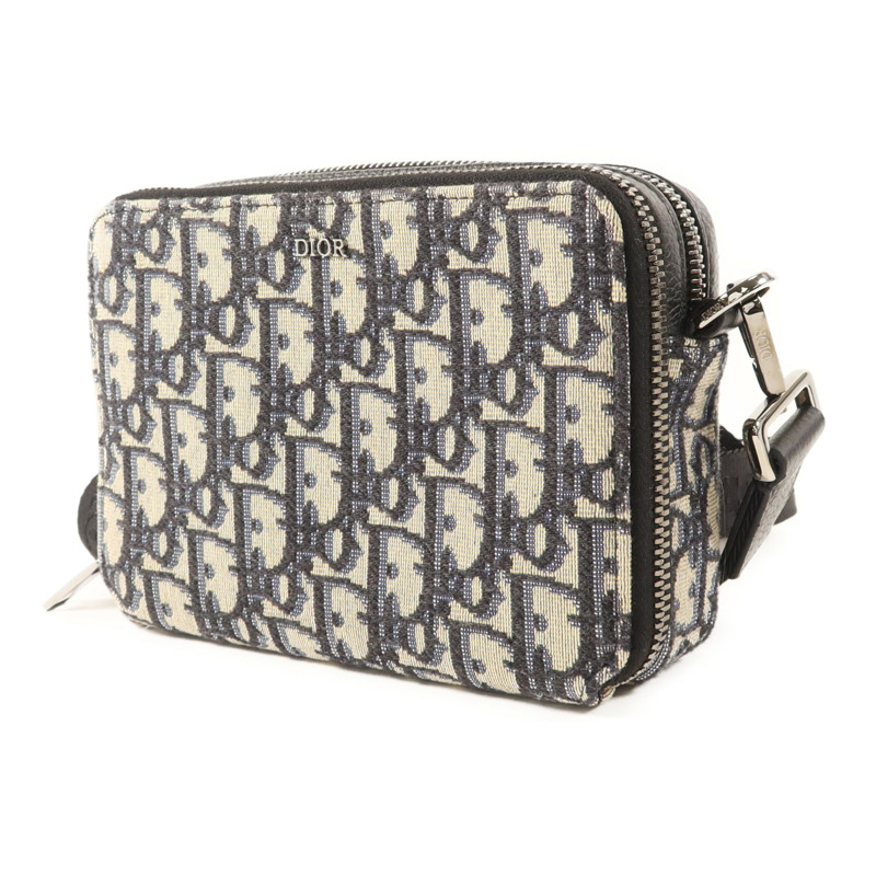 Dior 帆布Zipped Pouch With Strap銀扣肩背袋-2