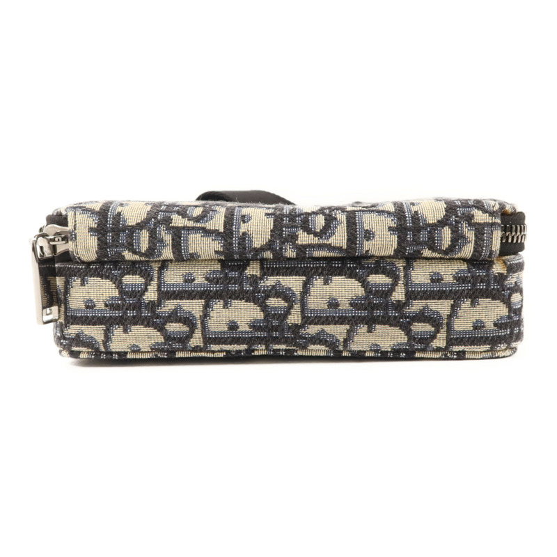 Dior 帆布Zipped Pouch With Strap銀扣肩背袋-3