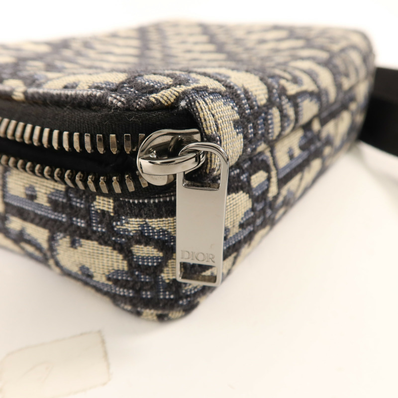 Dior 帆布Zipped Pouch With Strap銀扣肩背袋-11