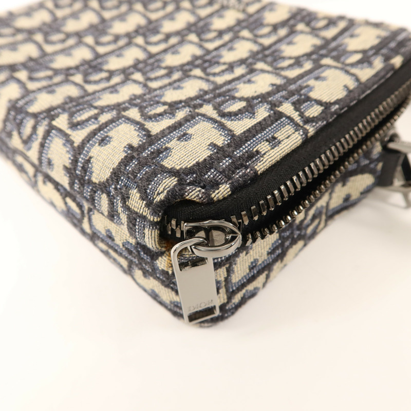 Dior 帆布Zipped Pouch With Strap銀扣肩背袋-12