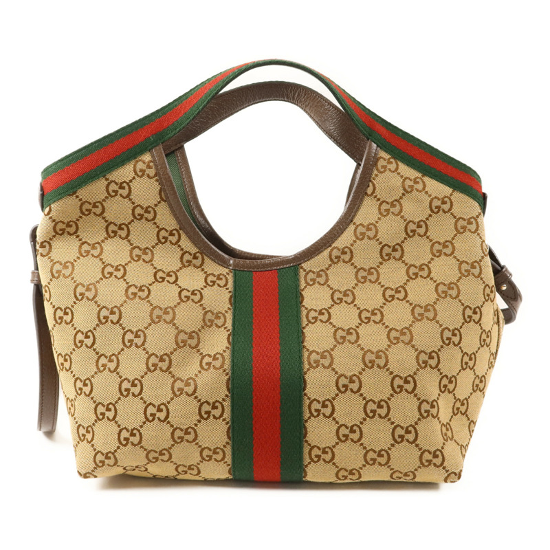 GUCCI 帆布Giglio Small Tote Bag金扣手挽肩背兩用袋-1