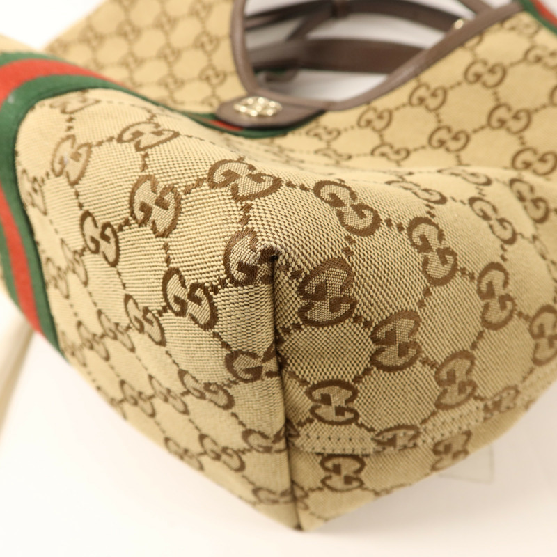 GUCCI 帆布Giglio Small Tote Bag金扣手挽肩背兩用袋-12