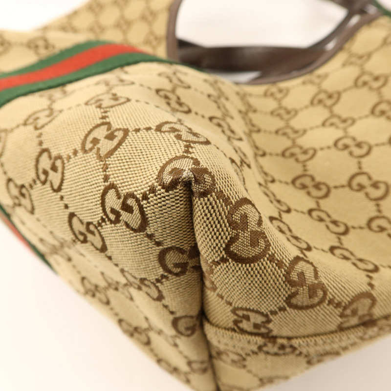 GUCCI 帆布Giglio Small Tote Bag金扣手挽肩背兩用袋-14