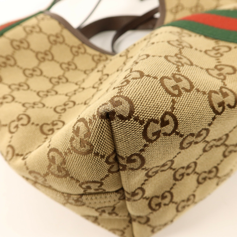 GUCCI 帆布Giglio Small Tote Bag金扣手挽肩背兩用袋-15