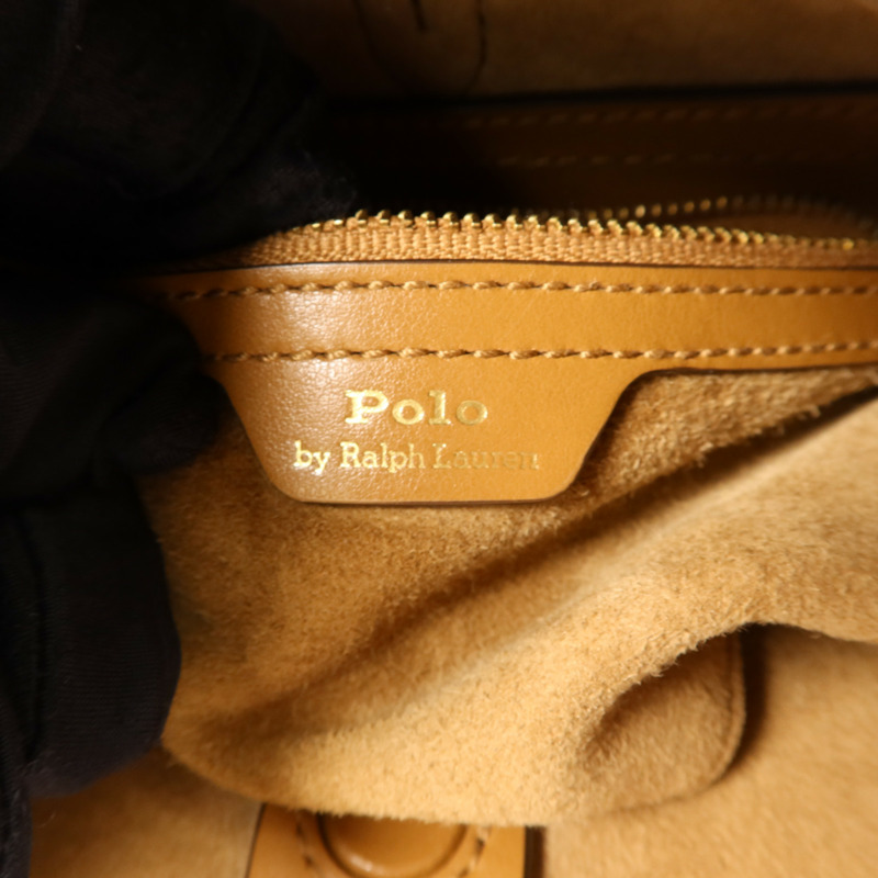 Polo 牛皮皮革Handbag手扣手挽袋-5