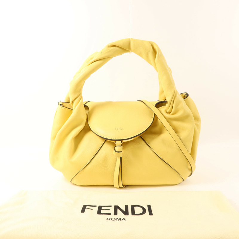 FENDI 牛皮皮革Spy Small金扣手挽肩背兩用袋-16