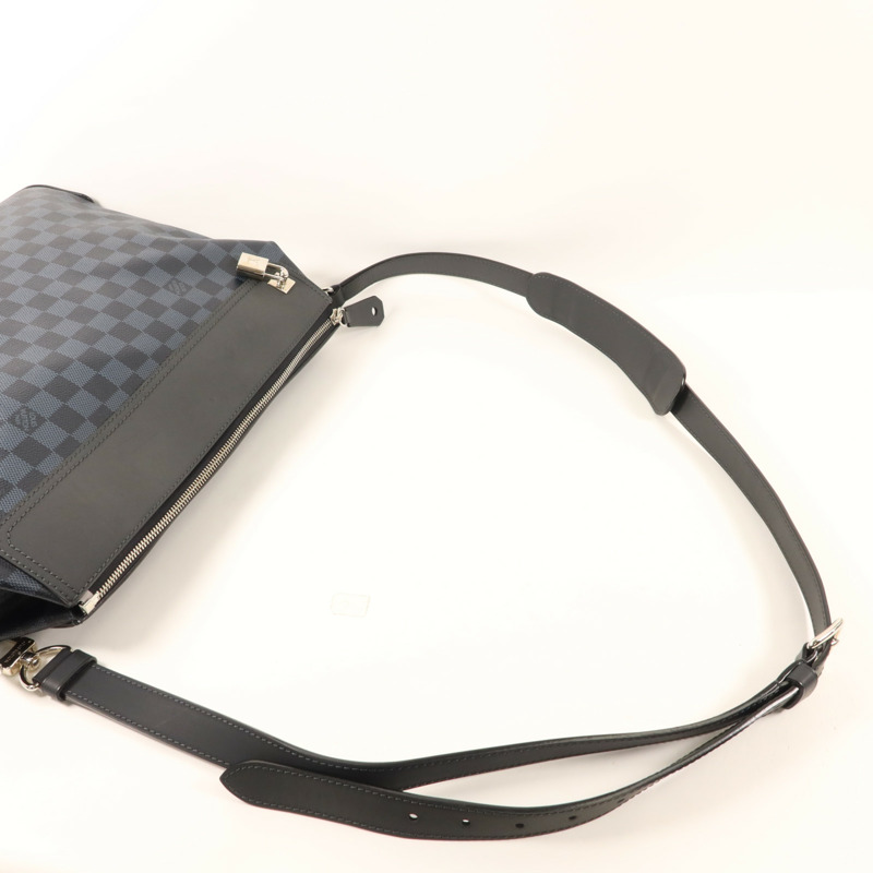 LOUIS VUITTON Damier Cobalt Greenwich Messenger Bag銀扣肩背袋-4