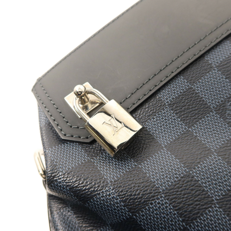 LOUIS VUITTON Damier Cobalt Greenwich Messenger Bag銀扣肩背袋-10