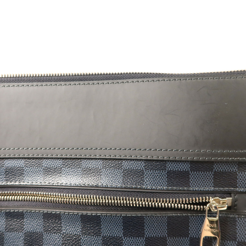 LOUIS VUITTON Damier Cobalt Greenwich Messenger Bag銀扣肩背袋-17