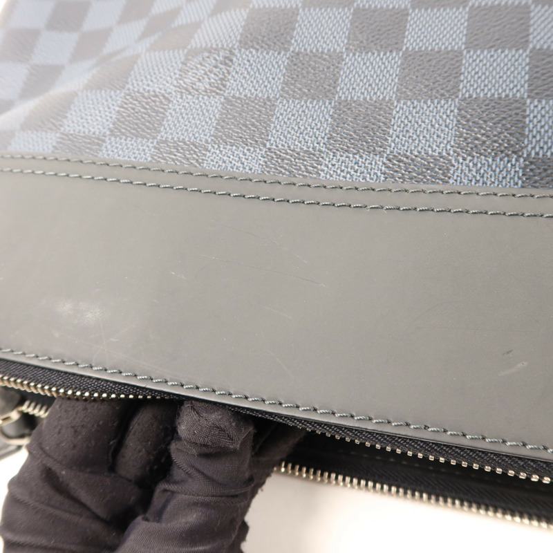LOUIS VUITTON Damier Cobalt Greenwich Messenger Bag銀扣肩背袋-18