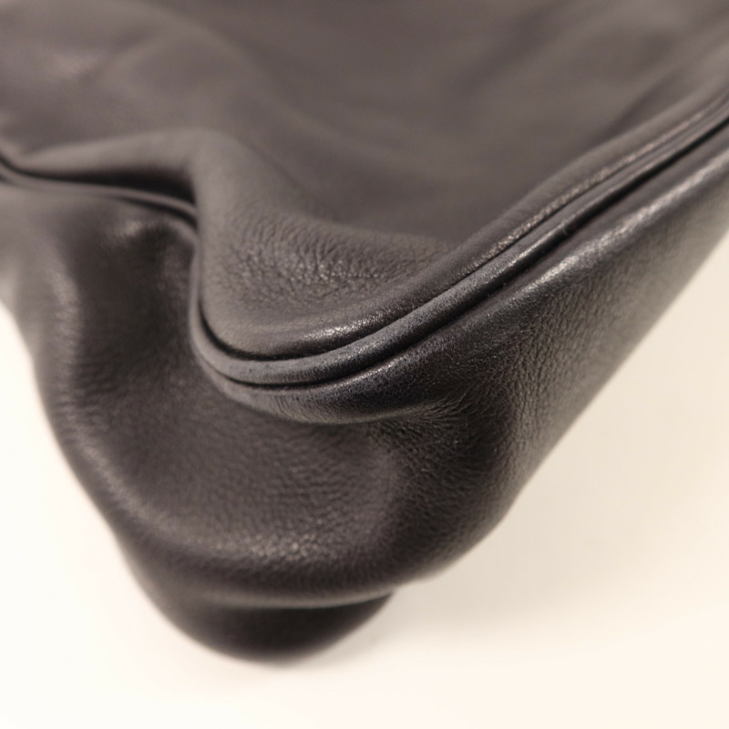 HERMES Evergrain皮革Massai銀扣肩背袋Noir-11