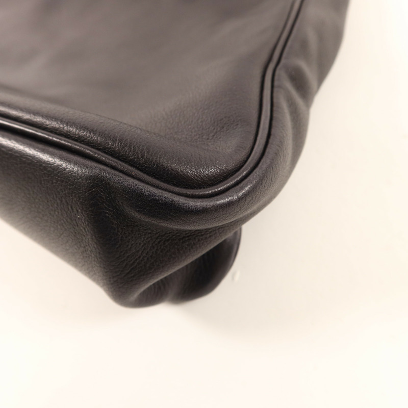 HERMES Evergrain皮革Massai銀扣肩背袋Noir-12