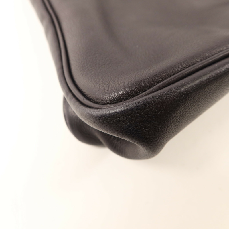 HERMES Evergrain皮革Massai銀扣肩背袋Noir-13