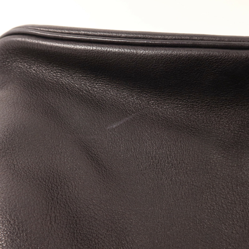 HERMES Evergrain皮革Massai銀扣肩背袋Noir-14