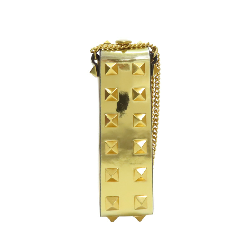 金色 牛皮 Rockstud 鉚釘 口紅肩背包【Valentino Garavani 范倫鐵諾】-1