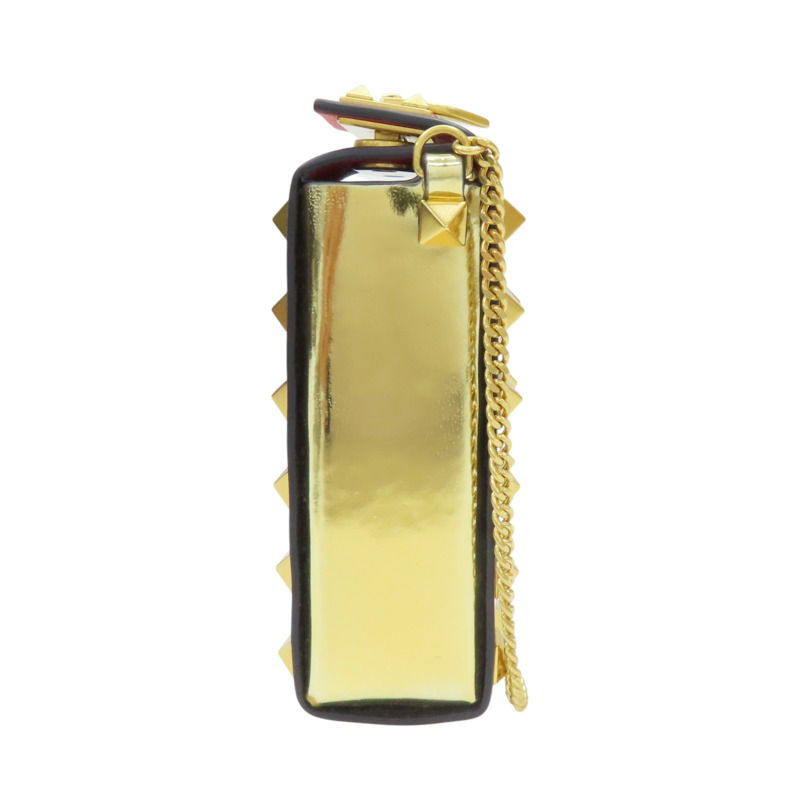 金色 牛皮 Rockstud 鉚釘 口紅肩背包【Valentino Garavani 范倫鐵諾】-2