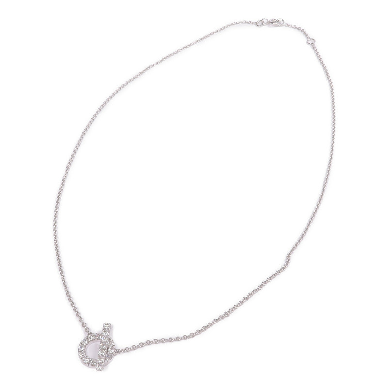 HERMES 18K白金Finesse Pendant鑽石項鍊-3