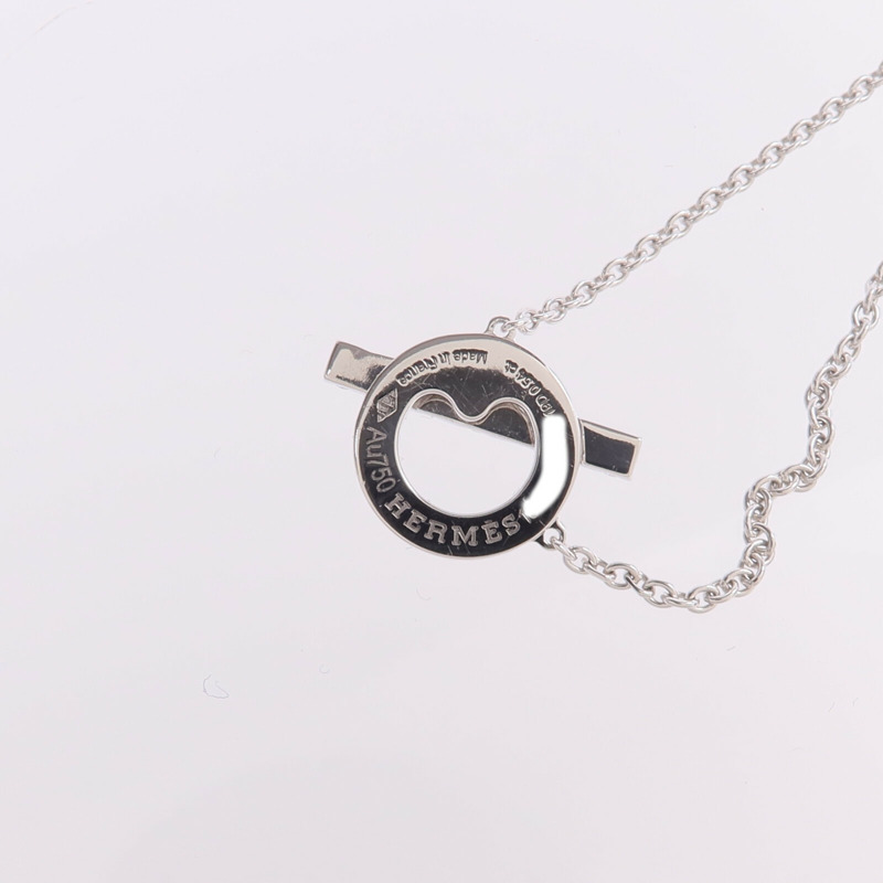 HERMES 18K白金Finesse Pendant鑽石項鍊-6