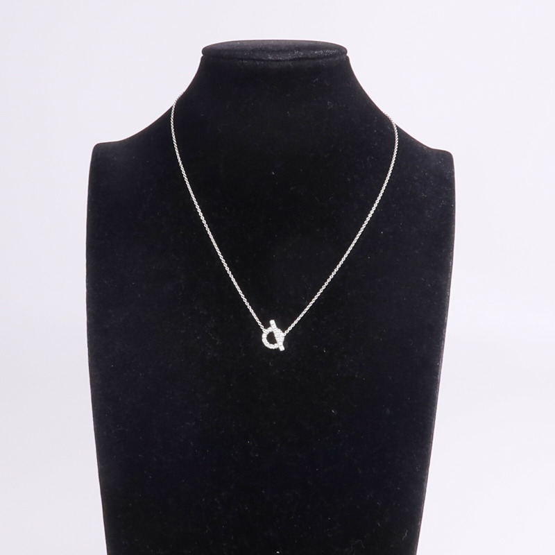 HERMES 18K白金Finesse Pendant鑽石項鍊-8