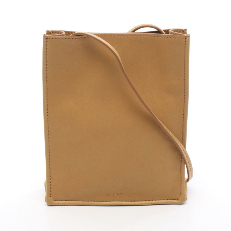 THE ROW Togo 小斜背包,棕色皮革,二手女款-0