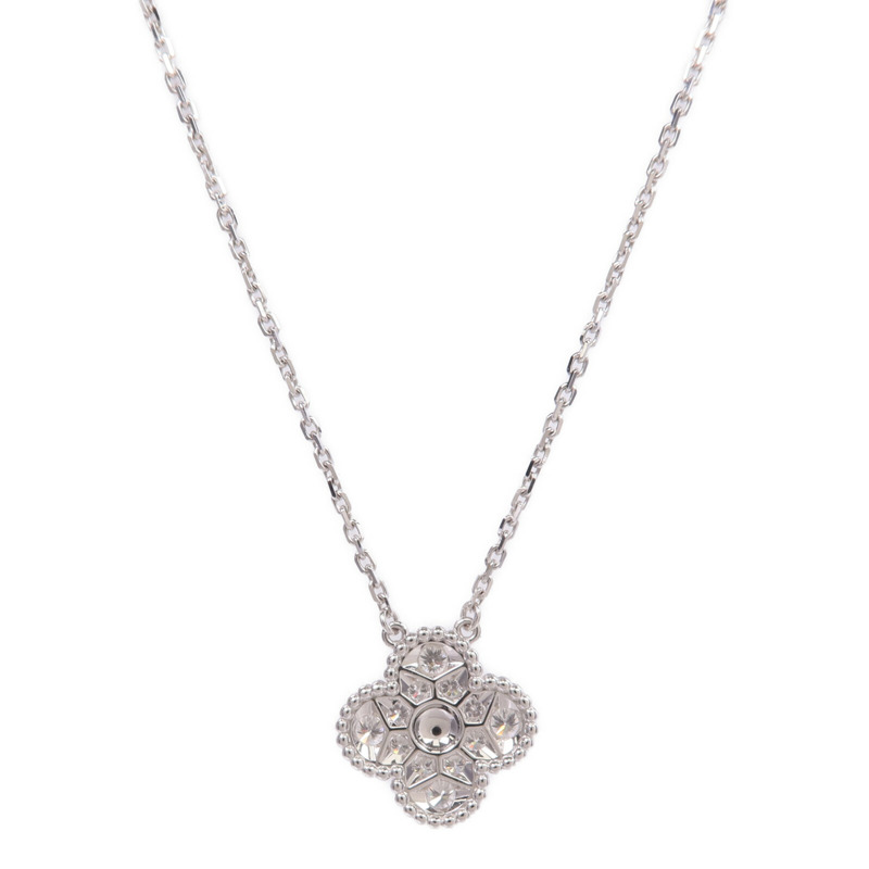 Van Cleef & Arpels 18K白金Vintage Alhambra Pendant鑽石項鍊-1