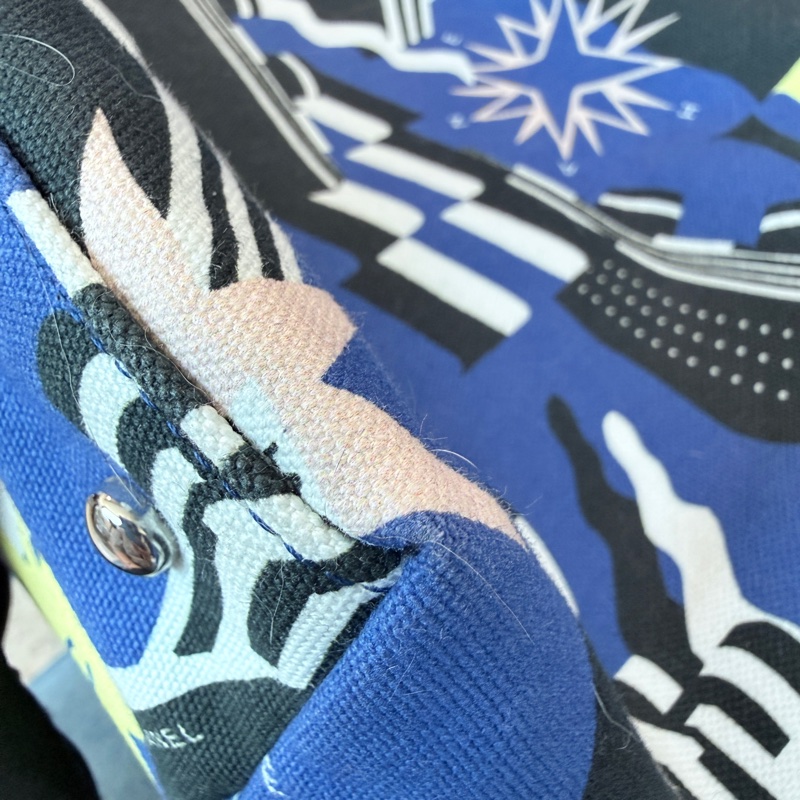 Chanel✨2019C 牛仔布郵輪塗鴉沙灘包購物包托特包 27開-27