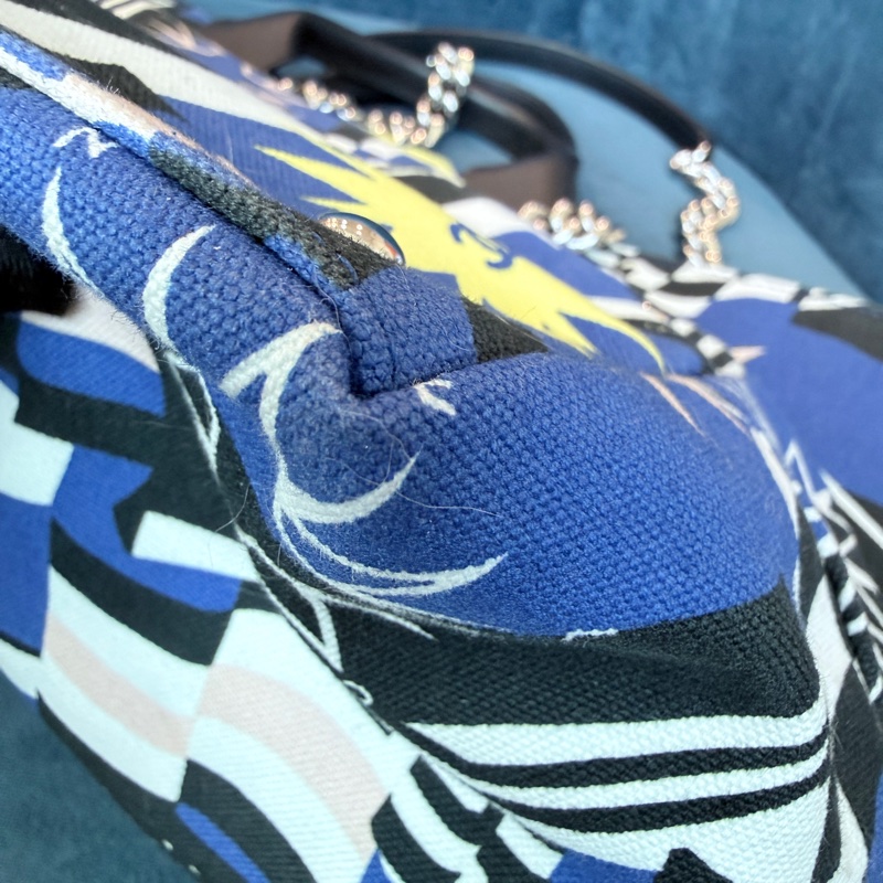 Chanel✨2019C 牛仔布郵輪塗鴉沙灘包購物包托特包 27開-28