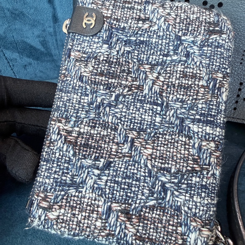 Chanel✨黑銀鏤空鏈條包斜背包腰包子母包 台灣購證-4