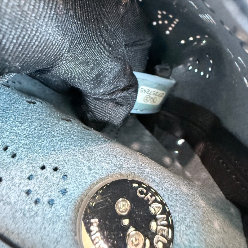 Chanel✨黑銀鏤空鏈條包斜背包腰包子母包 台灣購證-27