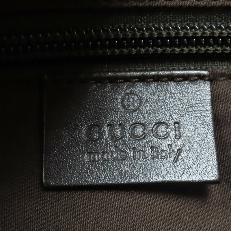 棕色 緹花帆布 牛皮 肩背包【GUCCI 古馳】 145856-8