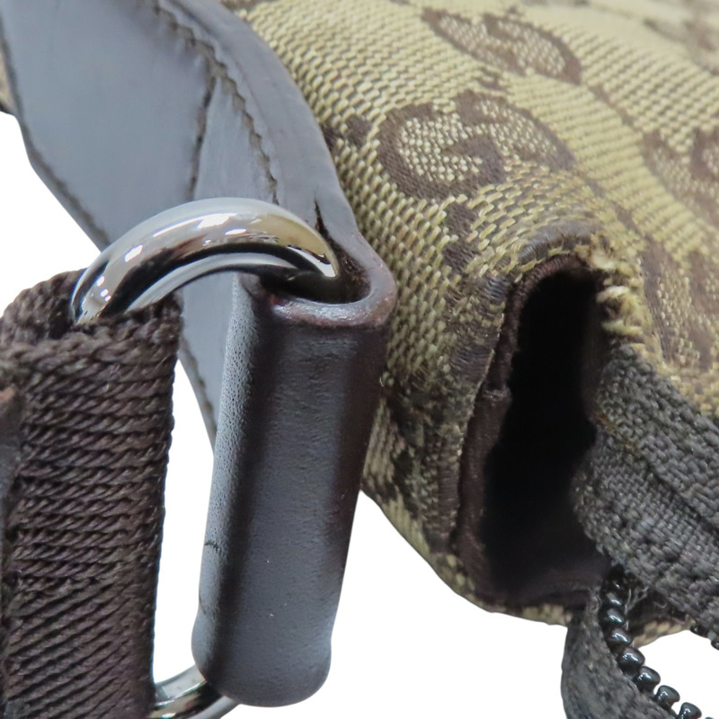 棕色 緹花帆布 牛皮 肩背包【GUCCI 古馳】 145856-16